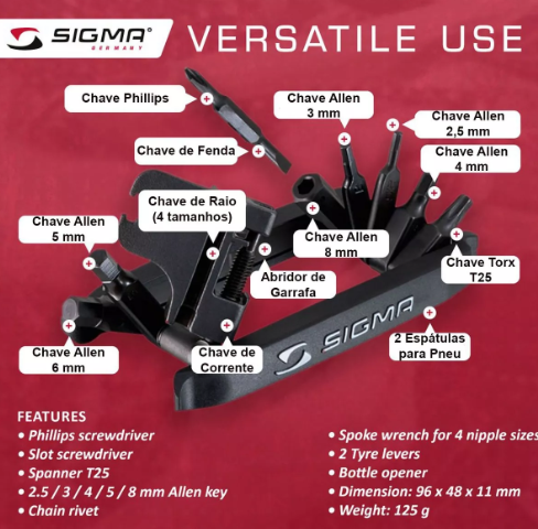 JOGO DE FERRAMENTA SIGMA MEDIUM 17 FUNCOES