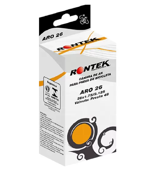 CAMARA DE AR RONTEK MTB 26x1.75/2.12 PRESTA 48 ARO 26 Preto