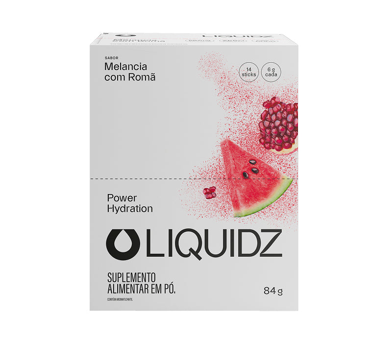 LIQUIDZ ELETRÓLITOS EM PÓ MELÂNCIA COM ROMÂ CX 14UN
