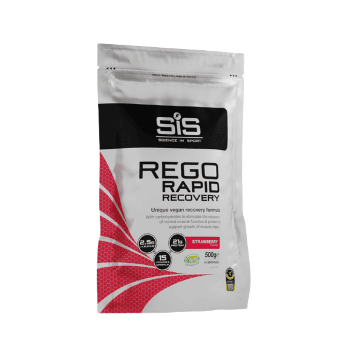 PÓ SIS REGO PARA RECUPERACAO MUSCULAR MORANGO 500G