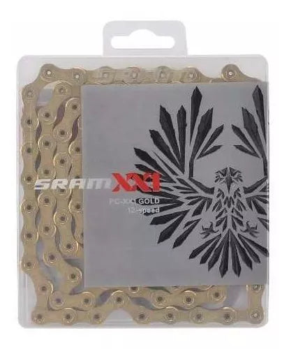 CORRENTE SRAM XX1 EAGLE 126 ELOS 12 VELOCIDADES CORES 12V DOURADO