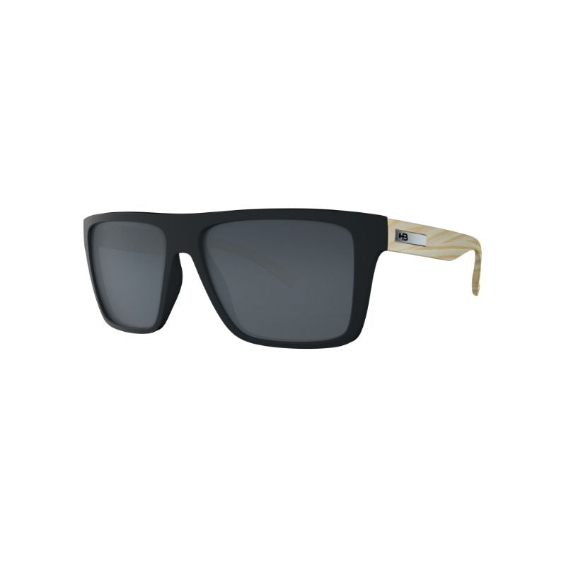 OCULOS HB FLOYD M PRETO/MADEIRA POLARIZADA CINZA