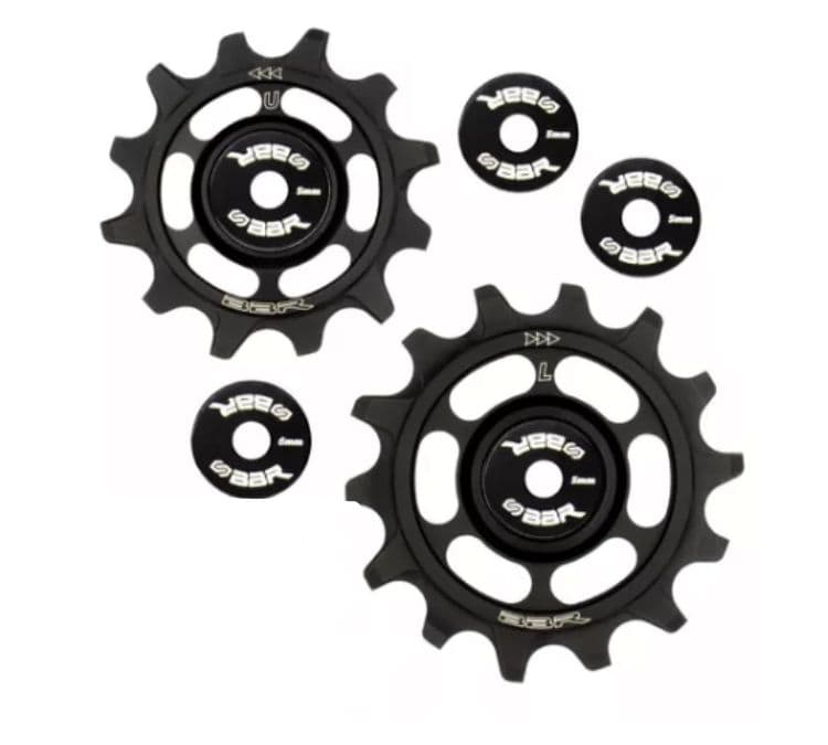 ROLDANA BBR POLIMERO SRAM COM ROLAMENTO SKF 12 VELOCIDADES PRETA