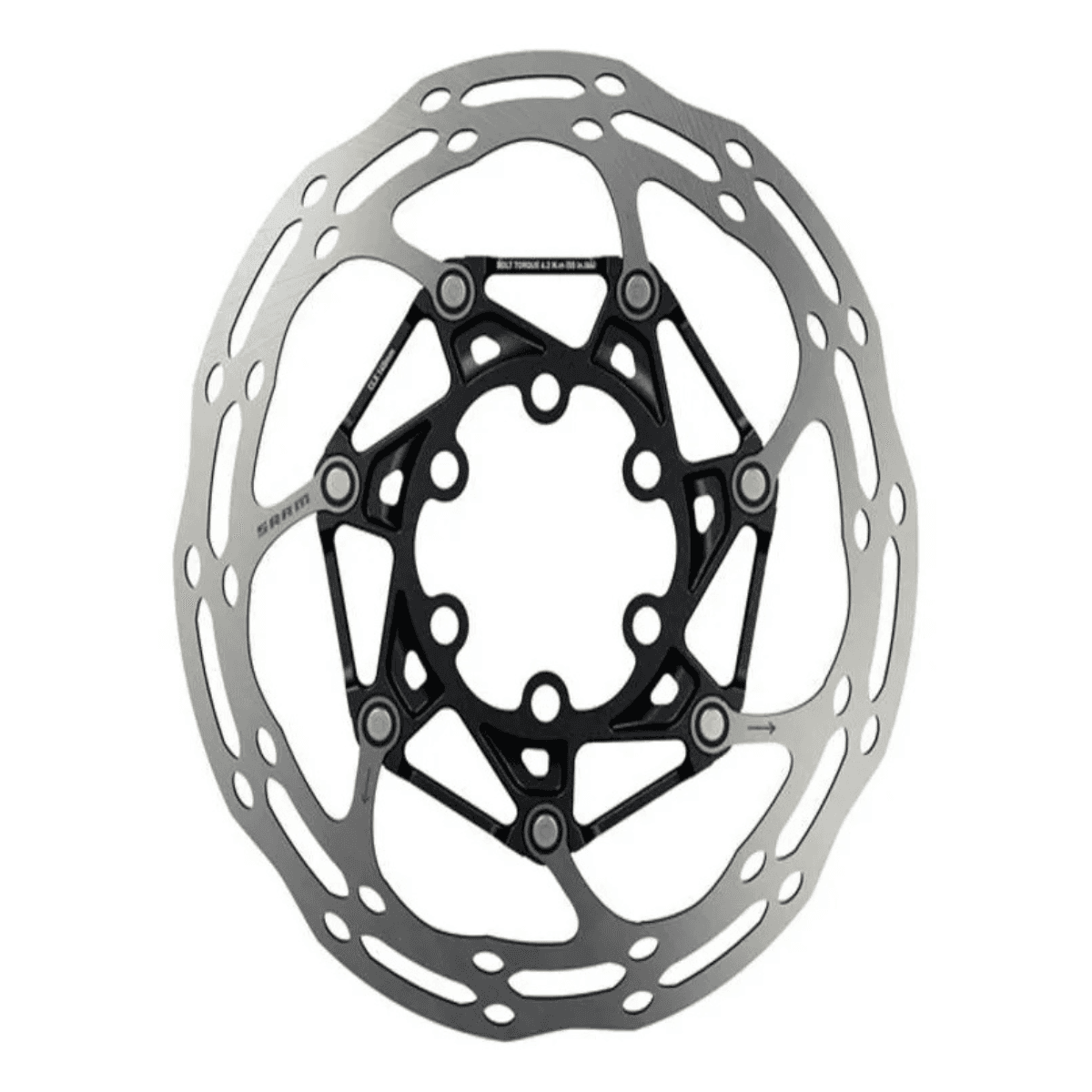 DISCO P/ FREIO SRAM CENTER LINE 2 160MM CENTRO PRETO 6 PARAFUSOS 160MM PRATA