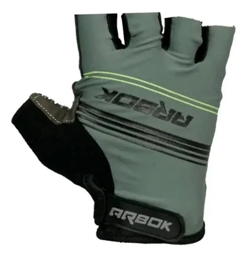 LUVA PARA CICLISMO ARBOK DEDO CURTO HANGAR PRETA VERDE TAM M COM VELCRO