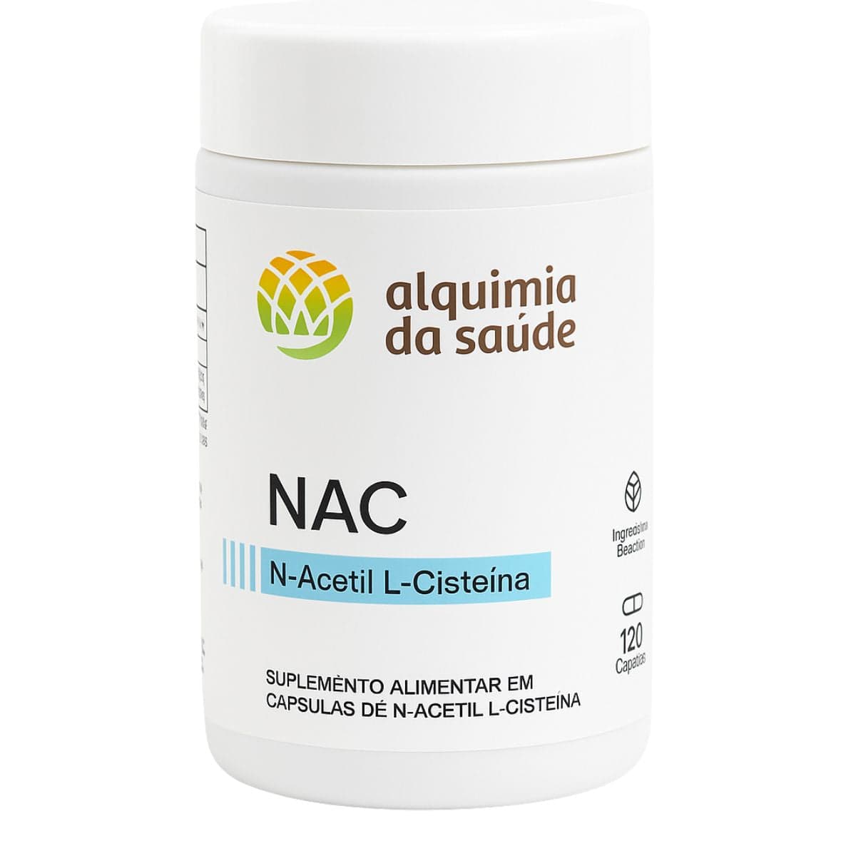 NAC N-ACETIL CISTEINA ALQUIMIA DA SAUDE 120 CAPSULAS VEGETAIS 500MG