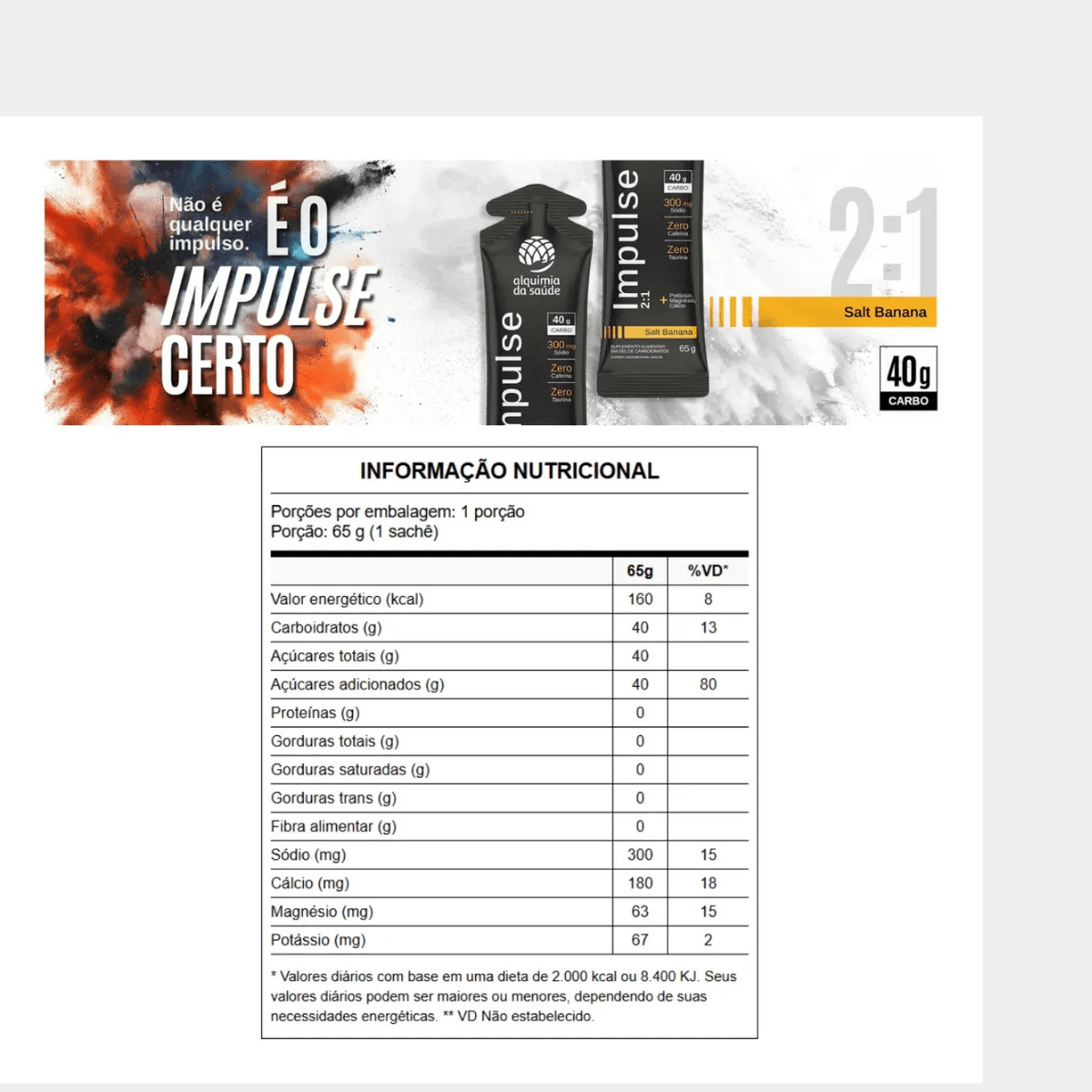 Impulse 2:1 Alquimia da Saúde Salt Banana 40g (15 saches)