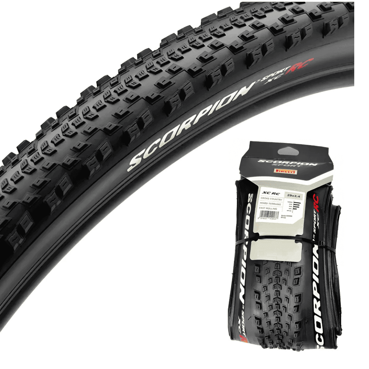 PNEU PIRELLI SCORPION 29X2.4 SPORT XC RC ESCRITO BRANCO