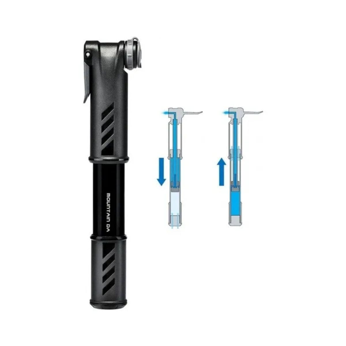 BOMBA DE AR DE MAO TOPEAK MTB MOUNTAIN DA 60 PSI PEQUENA Preto