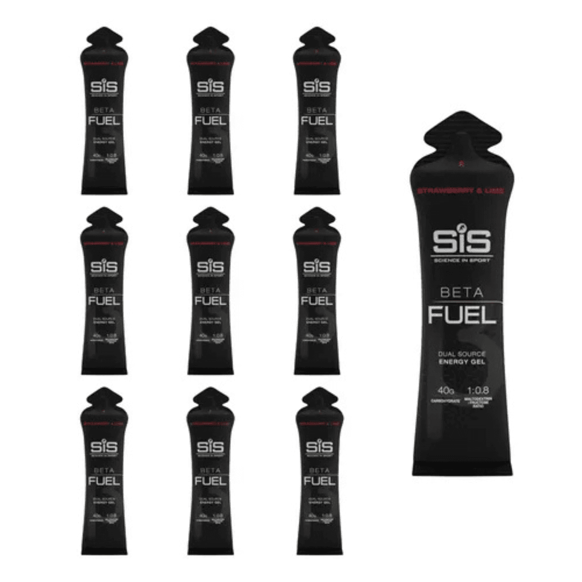KIT GEL SIS BETA FUEL MORANGO E LIMÃO 10 UN