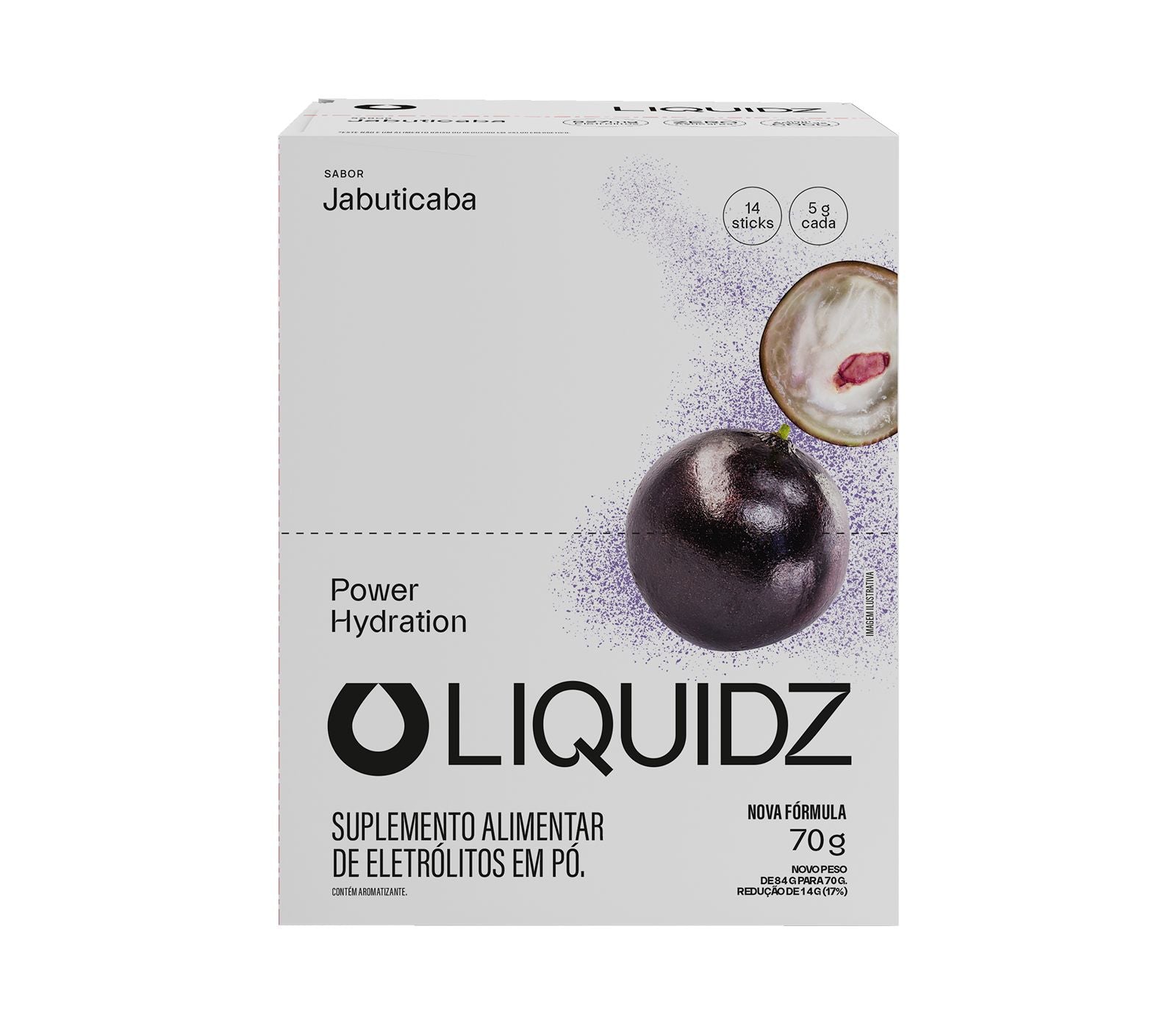 LIQUIDZ ELETRÓLITOS EM PÓ JABOTICABA CX 14UN