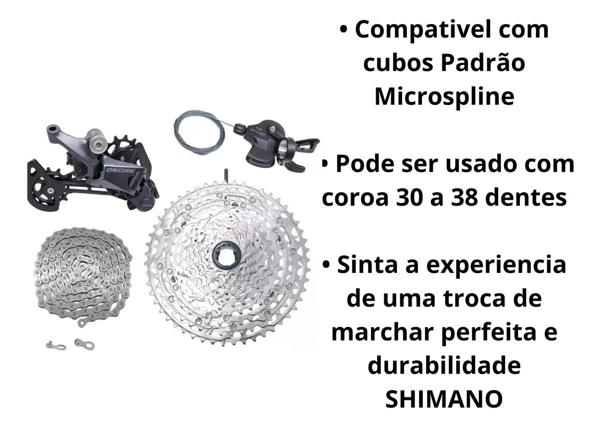 Kit Shimano Deore 12v 1x12 M6100 Padrão Ms Cassete 10x51t