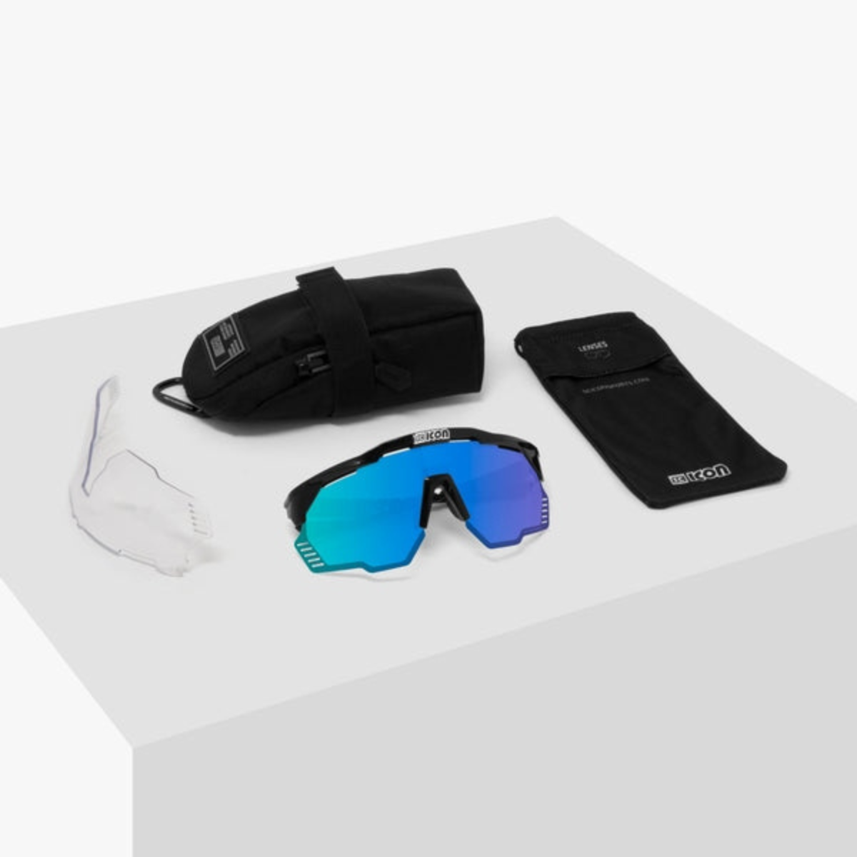 OCULOS SCICON AEROSHADE KUNKEN PRETO LENTE AZUL