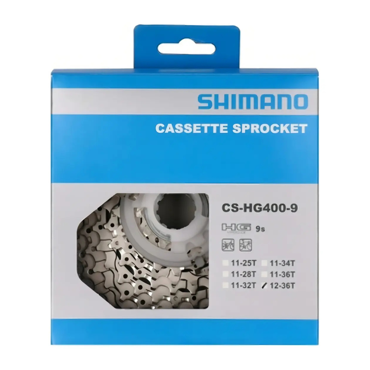 CASSETE SHIMANO SPROCKET 9V CS-HG400 12/36D PRATA