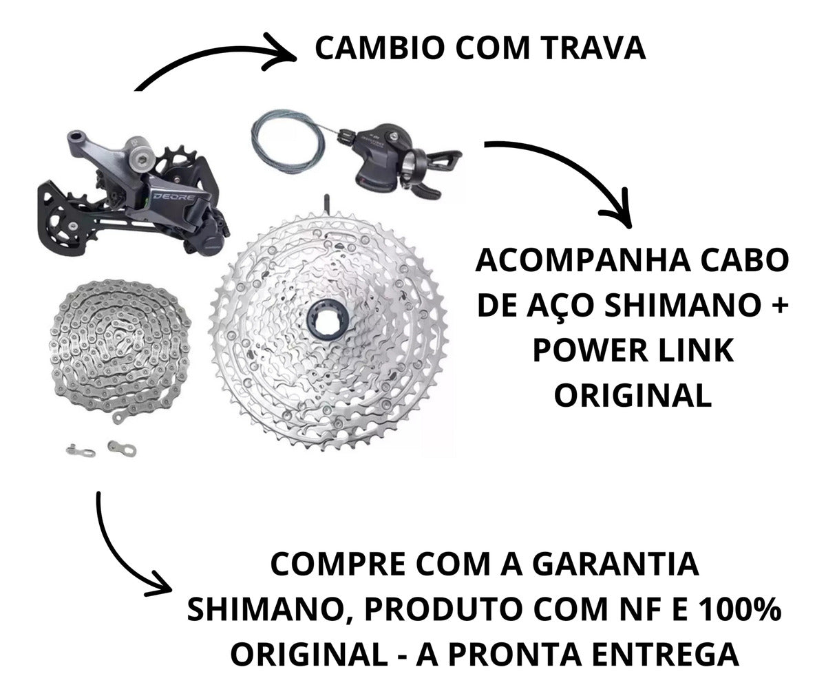 Kit Shimano Deore 12v 1x12 M6100 Padrão Ms Cassete 10x51t