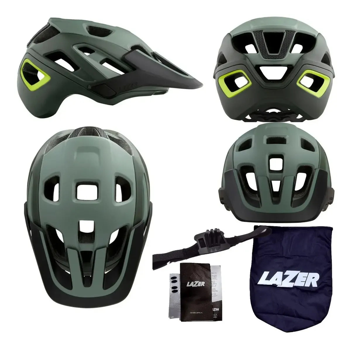 CAPACETE MTB JACKAL TAM M COR VERDE ESCURO/AMARELO