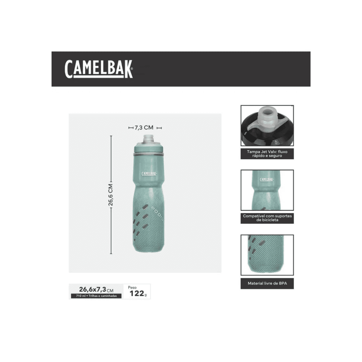 GARRAFA CAMELBAK PODIUM CHILL 710 ML COR VERDE