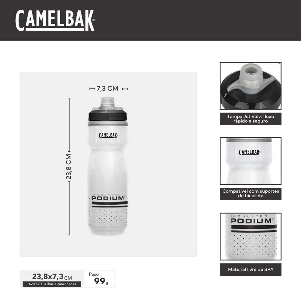 GARRAFA CAMELBAK TERMICA PODIUM CHILL 710ML  BRANCO