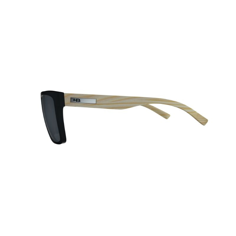 OCULOS HB FLOYD M PRETO/MADEIRA POLARIZADA CINZA