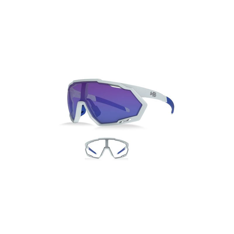 OCULOS HB SPIN FILTRO 3 UV BRANCO/AZUL ESCURO C/ 2 LENTES AZUL E TRANSPARENTE