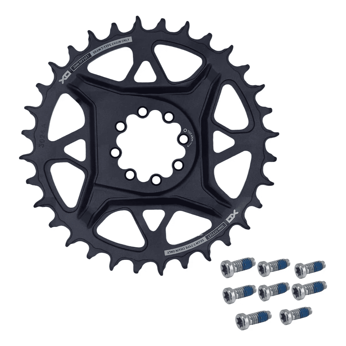 COROA SRAM X0 T-TYPE EAGLE D1 34T 3MM OFFSET 12 VEL. DIRECT MOUNT (8 FUROS) PRETO