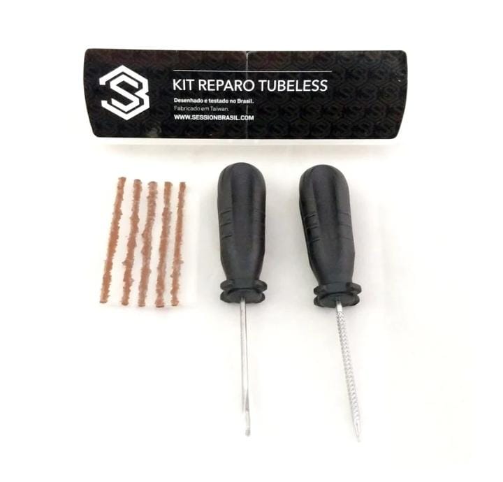 KIT DE REPARO TUBELESS SESSION COM LIXA APLICADOR E 5 REFIS DE VEDAÇAO