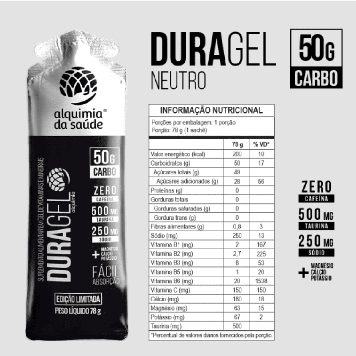 DURAGEL ALQUIMIA DA SAUDE NEUTRO 50G (15 saches)