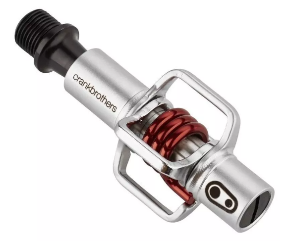 PEDAL CRANK BROTHERS MTB EGG BEATER 1 MOLA VERMELHA  PRATA/VERMELHA