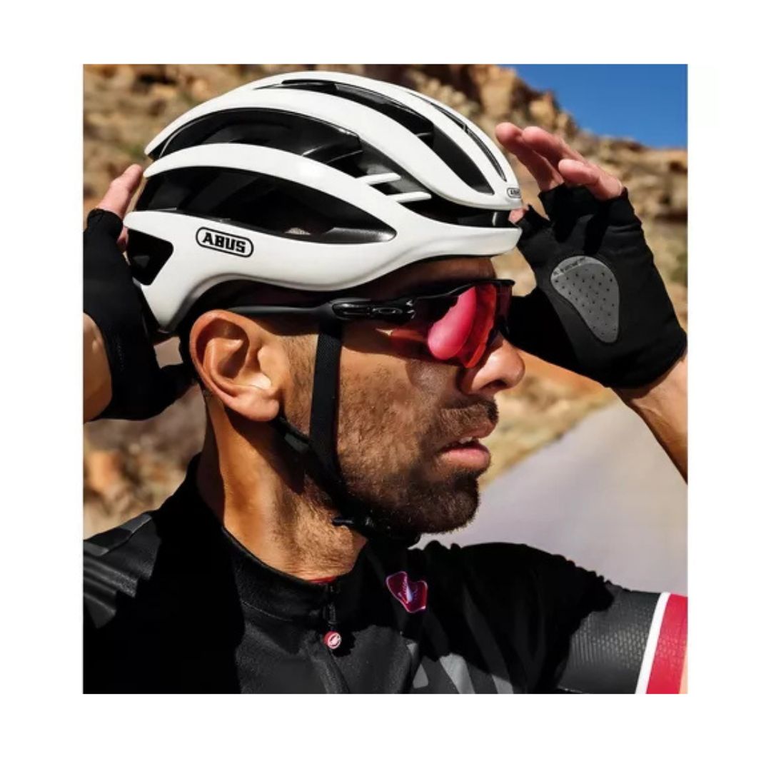 CAPACETE ABUS AIRBREAKER BRANCO POLAR BRILHANTE TAM P 51 55 CM